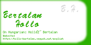 bertalan hollo business card